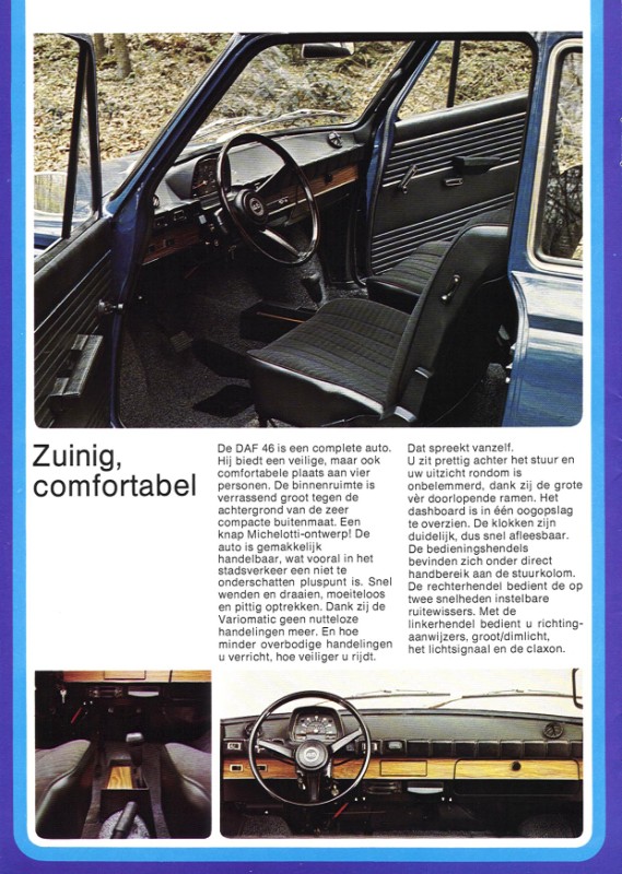 Daf 46 Berline (sedan) + Break (stationcar) - Brochure (l'interieur)