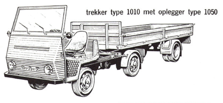 Tracteur Daf Pony type 1010 avec remorque type 1050
